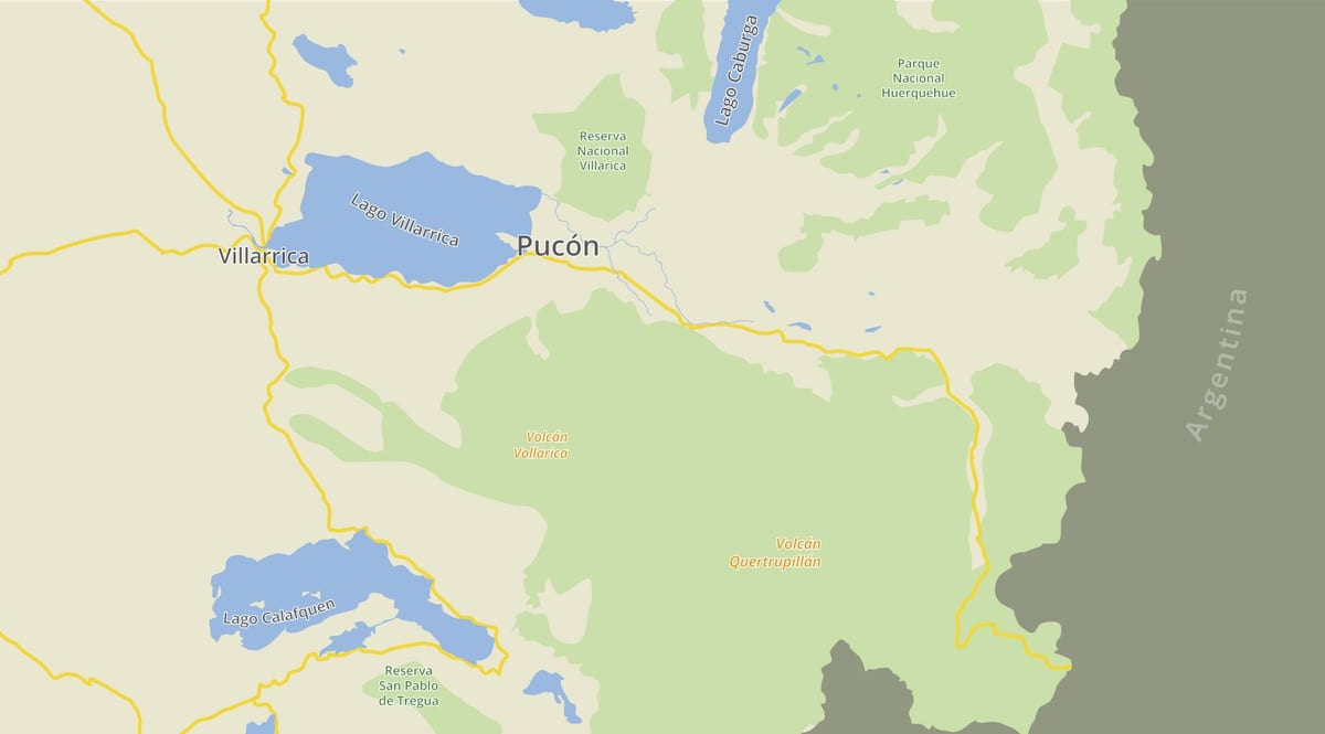 মানচিত্র pucon, চিলি