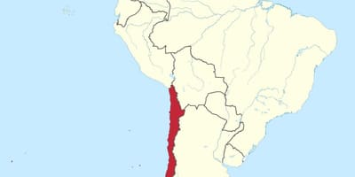 চিলি দক্ষিণ আমেরিকার মানচিত্র