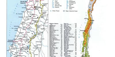 মানচিত্র চিলি প্রাকৃতিক সম্পদ 